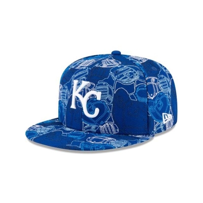 Blue Kansas City Royals Hat - New Era MLB Caps Chaos 59FIFTY Fitted Caps USA3461072